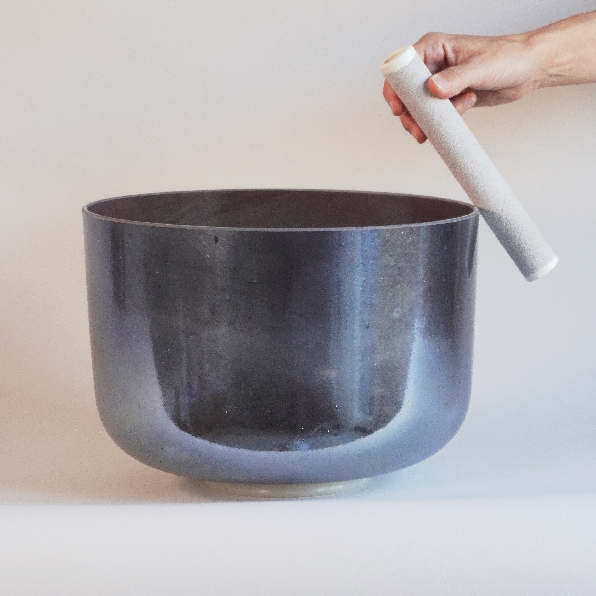 12” D+30” (3. Oktave) Amethyst, Palladium Alchemy Crystal Singing Bowl I Crystal Tones®