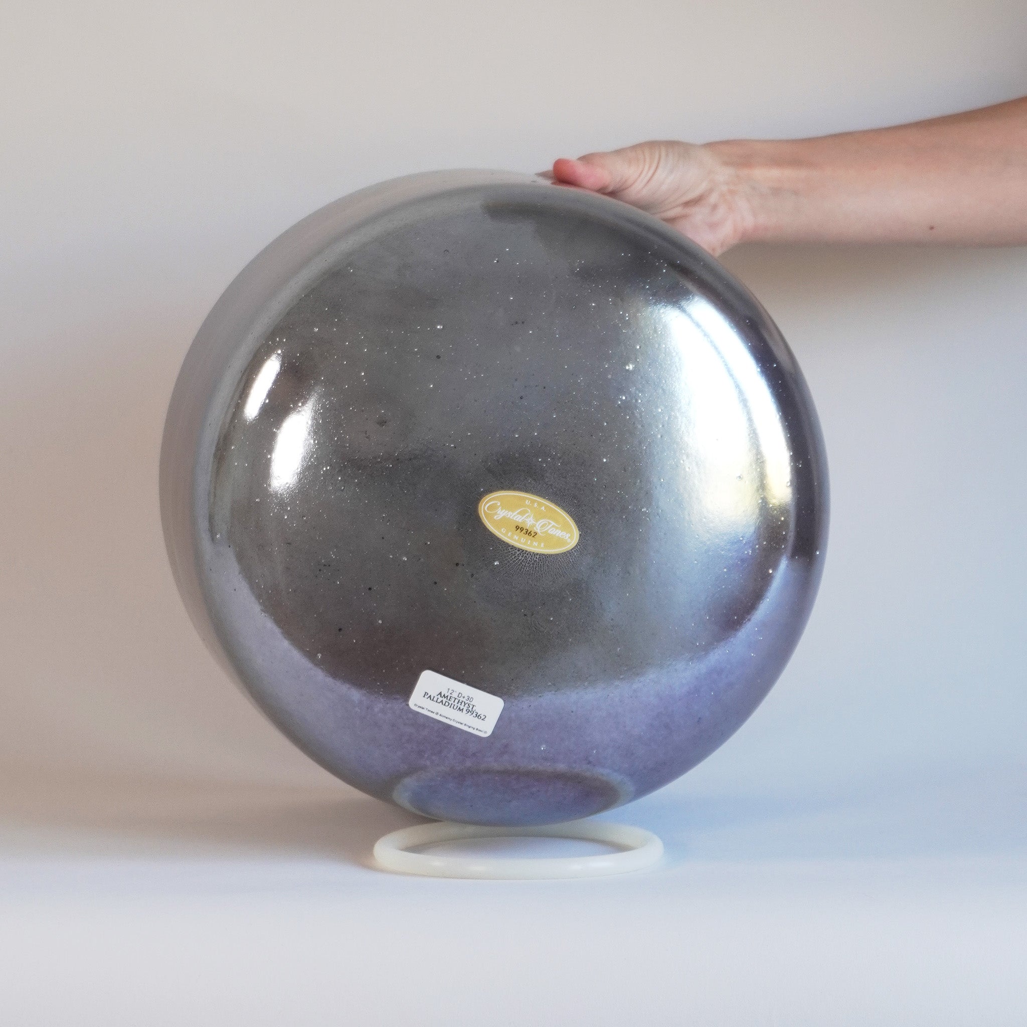 12” D+30” (3. Oktave) Amethyst, Palladium Alchemy Crystal Singing Bowl I Crystal Tones®