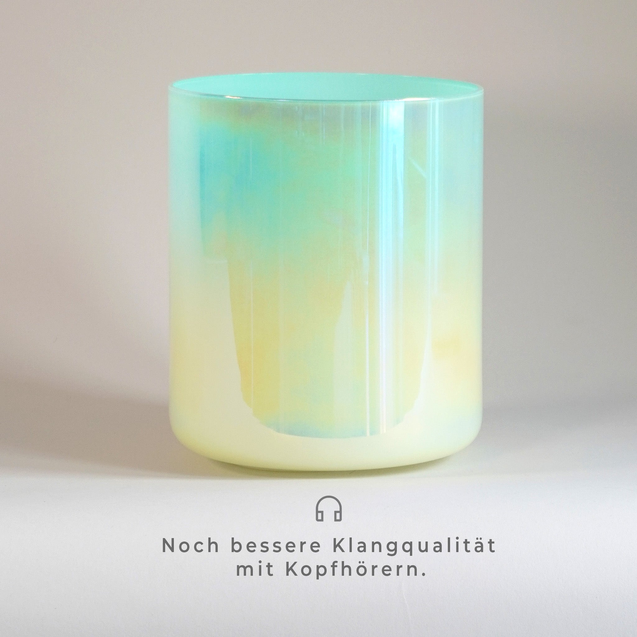 Kristallklangschale Grün Gelb E4